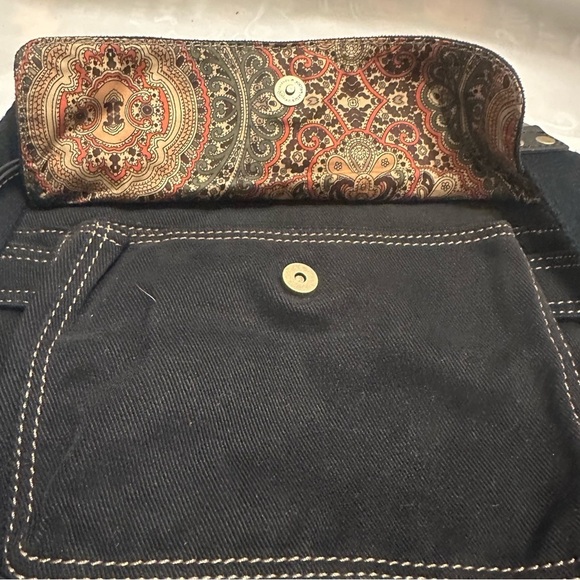 Fossil Long Live Vintage 1953 Black Denim Crossbody - Picture 6 of 16